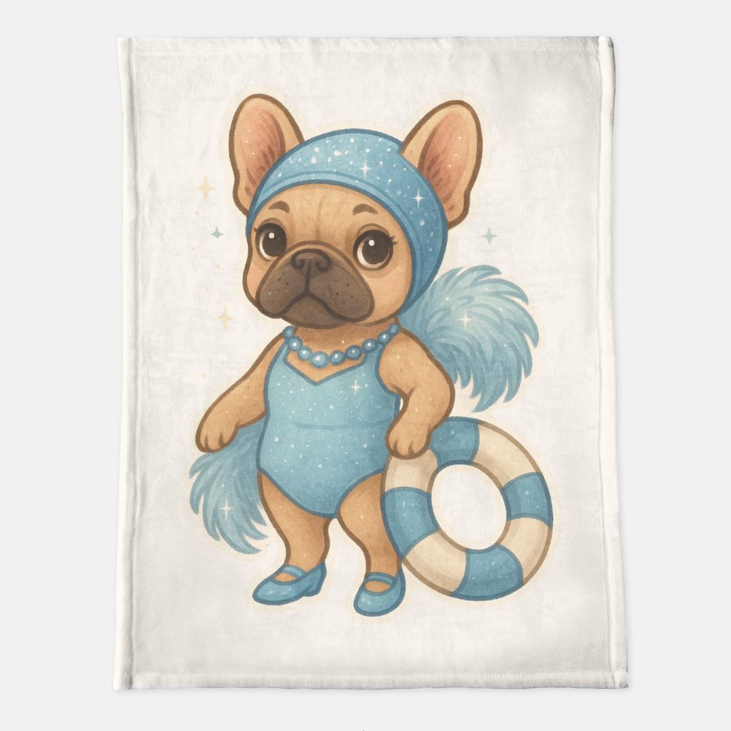 Swimming Life of a Frenchie Girl Blanket