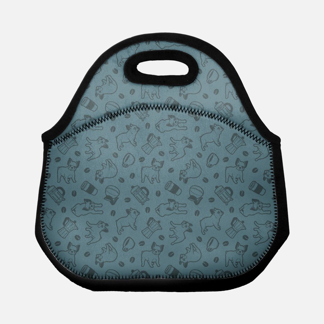 Frenchie Coffee Blue Lunch Tote
