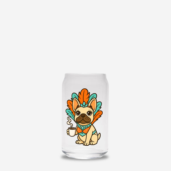 Life of a Frenchie Girl Glass Can