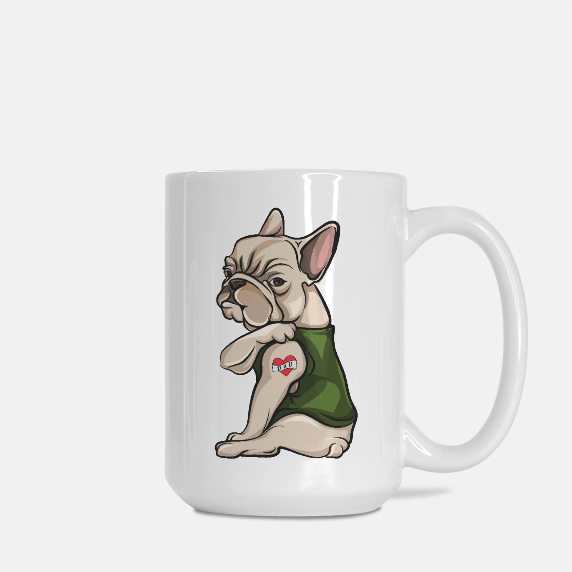 Tattoo Dad Frenchie Mug 15 oz
